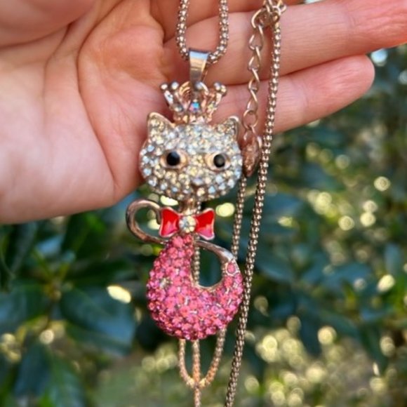 Crystal Necklace Betsey Johnson Cat Jewelry BETSEY JOHNSON Crystal